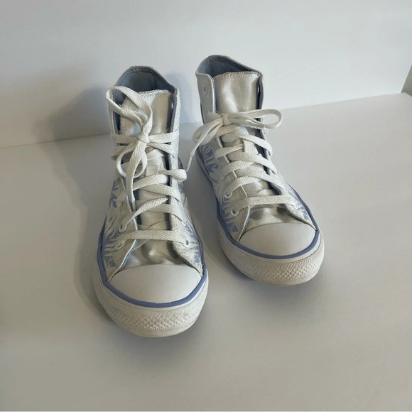 Converse Girls Hi Top Frozen 2 Elsa White/Blue Heron/White Size 3 Juniors - Picture 3 of 9